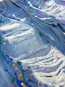 2025 New Women's Fashion Jeans Pants Graffiti Print Hollow Out Tassel Denim Straight Pants Jeans For Lady Women, Women Fall Clothes, Winter Outfits For Women,  Graphics Pants,Jeans Women,Baggy Jeans