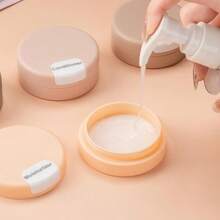 Travel Containers For Toiletries Magnetic Travel Containers TSA Appd M Jars With Clear Toiletry Bag Leakproof Small Jars With Multiple Labels For Better Organization - Apricot - View 4