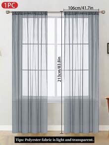 1 pezzo Tenda leggera e trasparente, tenda finestra in voile di poliestere a tinta unita, moderna e minimalista, per camera da letto, soggiorno, balcone