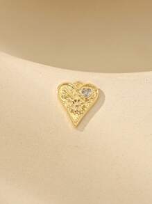 4 piezas de colgantes con forma de corazón de 24K con zirconia y baño de cobre chapado en lujo, material para hacer joyas como collares, brazaletes y pendientes