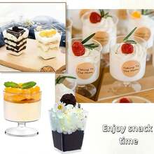 100/50/20 قطعة أكواب حلويات مكعبة التصميم الجديد 2025 مناسبة للحفلات، عيد الحب، الفنادق، المطاعم، المقاهي، محلات الشاي والألبان ومحلات المخابز، وتناول الشاي بالظهر'