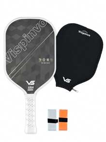 VISPINVO 3D 18K Three-Dimensional Carbon Fiber Pickleball-Paddle, USAPA High Rotational Power, 16MM, Thermoformed, PP Honeycomb Core, Powerful And Excellent Texture And Rotational Control, As Well As Balanced -CFS Pickleball Racket, Extended Anti-Slip Comfortable Grip, Perfect Pickleball Racket Gift, Suitable For Family And Friends, It Includes A Pickleball Bag And 2 Sweat-Absorbing Bands