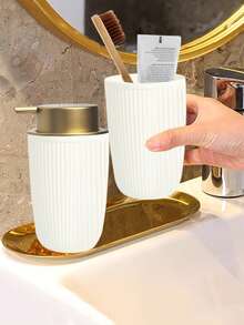 2件套浴室洗漱套装 - 泡沫泵洗手液和冲洗杯 - 白色兩件套 - 查看 7