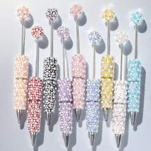 5pcs/Set Pen Decorated With Diamond And Pearl Beads, Random Color Mix, DIY Jewelry, Creative Stationery - Multicolor - View 4
