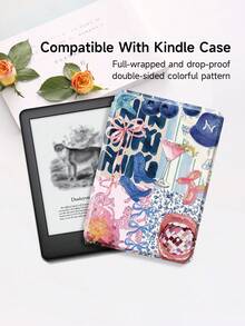 Ayotu 防震度假风夏季沙滩翻盖保护套，兼容 Kindle Paperwhite 第 11 代（2021 年款）/ Kindle（第 11 代 - 2024 年发布）/ Kindle Paperwhite 第 12 代（2024 年款）/ Kobo Clara Colour/ Kobo Clara Bw、Kindle Colorsoft Signature Edition，带自动唤醒/睡眠功能，妇女节礼物 - 彩色 - 查看 6