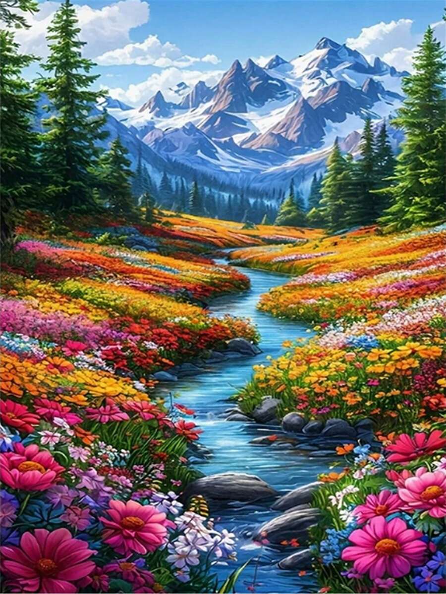 1 件 DIY 钻石画 - 风景、流水、十字架、家居装饰、全钻，11.8*15.7 英寸/30*40 厘米 - 彩色 - 查看 1