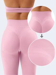 YEOREO Women Activate Workout Hidden Scrunch Leggigns Gym Booty Lifting High Waist Leggings Seamless Yoga Pants Fall Clothes For Women Black Leggings Winter Clothes For Women - Pink - View 9