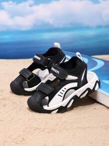 1 par de sandalias deportivas de playa con puntera cerrada para niños/niños pequeños, zapatos de verano de suela blanda para niños y niñas
