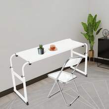 Bedtafel op wielen, in hoogte verstelbaar/breedte verstelbaar Bedtafel, Mobiel bureau met wielen Verzorgingstafel, Laptoptafel Nachtkastje Nachtkastje - Wit - Bekijken 8