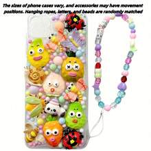 3D Butterfly, Dragonfly, Snail, Beetle Phone Case/3D Fruit Insect Party Phone Case/Beaded Star Lanyard Compatible With IPhone 11, 11Pro, 11ProMax, 12, 12Pro, 12ProMax, 13, 13Pro, 13ProMax, 14, 14Pro, 14Plus, 15, 16, 16ProMax, 15ProMax, 16Plus, 16Pro - Multicolor - View 6