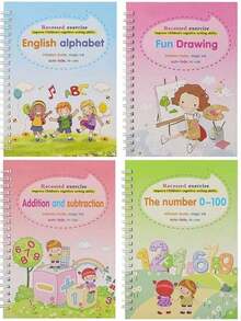1pc/4pcs Reusable Magic Handwriting Practice Book, Calligraphy Copybook, Suitable For Children, Magic Writing Pad, Tracing Book, Holiday Gift, Stationery Gift, Learning Supplies, Birthday Gift, Christmas - No Pen Needed, Can Write With Regular Ballpoint Pen. (Color And Details Random) - Multicolor - View 15