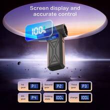 Soplador de aire turbo huracán de 160,000 RPM, soplador eléctrico inalámbrico con presión de viento de 160g, motor sin escobillas de 4 velocidades ajustables, batería recargable de 4000mAh, kit de luz LED y boquillas múltiples para limpieza de computadoras/autos