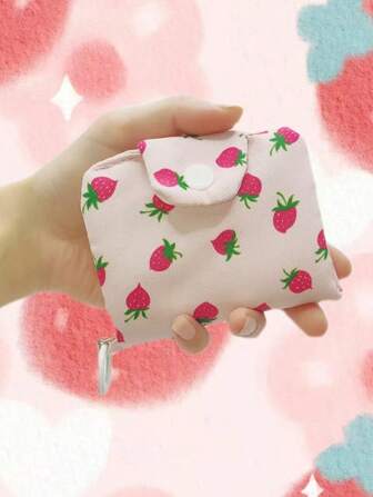 Cute Mini Floral Pattern Canvas Card Holder Multi-Layer Coin Purse Earphone/Lipstick Storage Pouch For Women Wallet Mini Wallet Purse Wallet Coin Wallet Wallet Wristlet Wallet