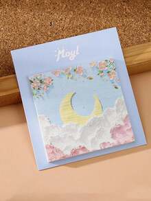 1 件简约风景画粘性可爱便签本，适用于学校用品，返校 - 彩色 - 查看 10