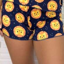 Kit Of 4 Shorts Suede Cute Print Women's Pajamas - Nhiều màu - Xem 7