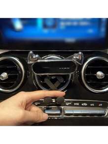 Nuevo soporte para teléfono de coche con forma de corazón, montaje de rejilla de ventilación actualizado en color plateado, fácil de instalar, desmontable y lavable, resistente y , apto para cualquier rejilla de ventilación del coche