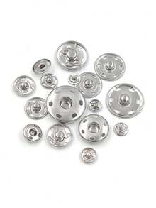 50-6件/100-12件 8-25毫米 黑色/银色隐形按扣，用于服装、箱包、钱包的缝纫配件