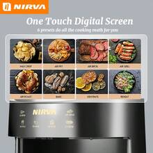 Nirva Touchscreen Air Fryer - Smart Large-Capacity Electric Oven With Hot Air Heating Function, Preset Menus, And Manual Temperature And Time Control, Enabling Convenient Cooking Of Various Foods, Ideal For Home Use, Easy To Operate, Multi-Functional Cooking Appliance, Modern Kitchen Appliance, Touchscreen Display, Air Fryer Oven - EU E Type Plug(220-240V) - View 8