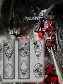 1pc DIY Nail Art Mold, Original Creative Design - Rose Thorns, Heart Shaped, Wing, 3D Carved Nail Tips, Transparent Nail Template Mold,Nail Supplies,Nail Tools,Nail Art Tools,Back To School,Nails,Nail Tools For Press On Nails - Clear - View 13