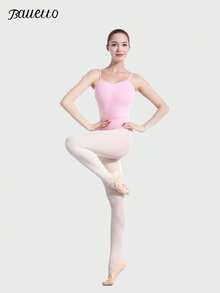 balletto 成人芭蕾舞紧身衣 - 蕾丝带高开叉吊带背心，修身体操训练紧身衣 - 粉色 - 查看 6