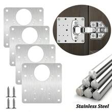 4 pezzi Piastre per la riparazione di cerniere di mobile da cucina in acciaio inossidabile, piastre di fissaggio per cerniere di cassetti di mobili, per riparare tavoli, armadi, finestre e porte