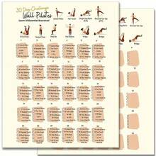 1pc/2pcs 30 Day Wall Pilates Poster Set 10 Essential Exercises! Structured 30 Day Plan. Clear Poses, Timed Routines. Perfect For Home Workouts Build Core Strength, Improve Posture In 30 Days! Combining Pictures And Texts, It's Simple And Easy To Learn. - Multicolor - View 4