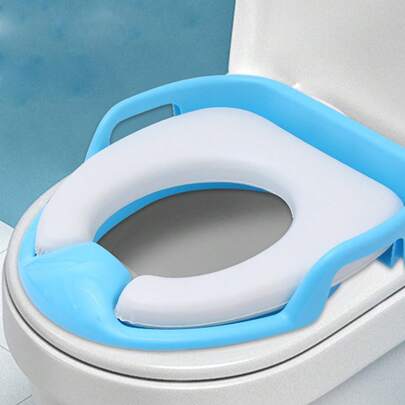 1pc [Soft Padded Toilet Seat] Soft Padded Toilet Seat For Kids | Ergonomic Design, Child-Toilet Seat Converter For Standard Toilets, Baby Potty Training Aid, Cute Secure Handles For