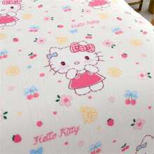 Sanrio 1 Piece, Sanrio Hello Kitty Extra Large Flannel Blanket - With Colorful Hello Kitty Illustrations, Perfect For Daily Use, Comfortable And Warm. This Soft Flannel Blanket Will Make You Feel Comfortable. Suitable For Sofas, Beds, And Office Napping - Modern Knitted Design, Ultra Soft Home, Picnic, And Travel Blankets - Personalized Blankets For Comfortable All Seasons