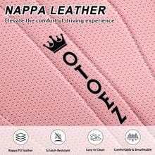 5 Seat Luxury NAPPA Leather Car Seat Covers Full Set Cushion Protector Fit Front Seats And Split Solid Bench Fit For Most Cars - 粉色 - 查看 6