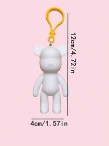 10 pezzi Set di pittura fai-da-te con orsetti fluidi, decorazione graffiti dipinta a mano, comprende colori, cucchiai, orsetti di plastica, pennelli, forniture creative per artigianato, set di pittura per il ritorno a scuola, laurea, eventi di festa, regali significativi per le vacanze, adatto anche per riempire le calze di Natale (disponibili orsetti con testa grande e testa piccola, colori casuali)