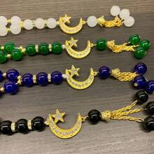 Neues grenzüberschreitendes 33-Sterne- und Mond-Tasbih-Armband mit muslimischen Gebetsperlen