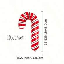 10pcs Mini Red Candy Cane Balloons For Party Decoration