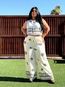 Truni Elyhuante_03 Bộ 2 món cỡ lớn, trang phục thường ngày và thời trang, phong cách tối giản cho mặc hàng ngày và đi nghỉ mát, dành cho dáng người quả lê tam giác, thích hợp cho mùa hè. - Nhiều màu - Xem 7