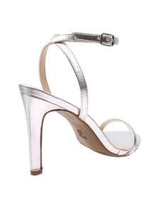 Women's Sandals With Thin Heels In Caramel, Various Colors - Bạc - Xem 1