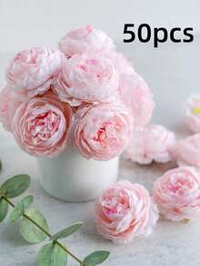 2/6/12/18/24/30pcs Artificial Peony Flowers Simulated Peony Flower Heads With Stems For Wedding Party Decoration, Cake Decoration And Home Living Room Table Centerpieces,Fake Plants,Fall Decor,Room,Desk,Garden Decor,Room Decoration Stuff, Gift,The Packaging Was Compressed, So The Product May Be Slightly Deformed Upon Arrival. Please Do Not Purchase If You Mind This.