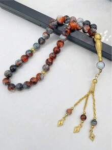 1 件 33 件 10 毫米大串珠金流苏玻璃念珠手链，串珠饰品，圣诞节、新年、情人节节日礼物