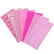 Juego de 7 telas rosa de color liso para manualidades de patchwork, adecuadas para collage DIY, scrapbooking, acolchado hecho a mano, tela de muñecas y material artesanal, disponibles en 2 tamaños