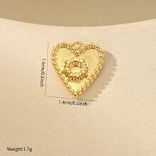 4 piezas de colgantes con forma de corazón de 24K con zirconia y baño de cobre chapado en lujo, material para hacer joyas como collares, brazaletes y pendientes