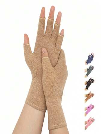 1 paire de gants sans doigts de compression pour hommes et femmes, gants de fitness, respirants et confortables pour la dactylographie, le travail quotidien et l'exercice