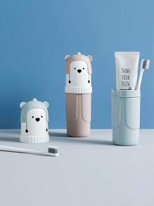 1 كوب فرشاة أسنان محمول بشكل دب كرتوني، حامل فرشاة أسنان بلاستيكي محمول بطراز إسكندنافي، مناسب للسفر والمنزل وديكور الحمام، حامل فرشاة أسنان صيفي، صندوق فرشاة أسنان، حقيبة فرشاة أسنان محمولة متعددة الوظائف خفيفة الوزن، صندوق تخزين فرشاة الأسنان، مناسب للسفر والتخييم والنادي الرياضي والمدرسة، حامل فرشاة أسنان للسفر، كوب شطف للسفر، كوب فرشاة أسنان، طقم حامل فرشاة الأسنان والمعجون، ديكور حمام المنزل، صيفي
