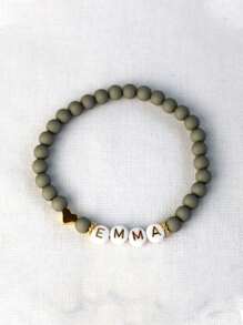 1pc Customized Name, Letter, Text Multicolor Bracelet, Vibrant Birthday Party Gift, Back To School Gift, Suitable For Teens And Youth Personal Bracelet