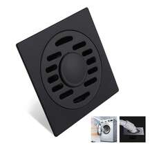 Coladera Antiolor para Ducha 10x10 cm - Acero Inoxidable Negro Antiobstrucción, Cubierta Extraíble, Ideal Baño/Cocina - Multicolor - Ver 1