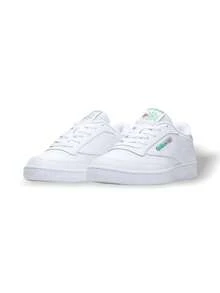 Reebok Giày nữ Club C kiểu dáng thường ngày, nhẹ, êm ái, thoáng khí, đế dày, có logo, thân thiện với da, đa năng, chất liệu da, thích hợp đi làm hàng ngày, tập gym, đi chơi, thư giãn, du lịch. Mã sản phẩm: 100000155 - Trắng/Xanh lá cây - Xem 2