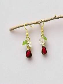1 Pair New Jewelry Flower & Tassel Design Earrings, Long & Short Style, Sweet & Fashionable, Suitable For Parties, Dates, Gifts