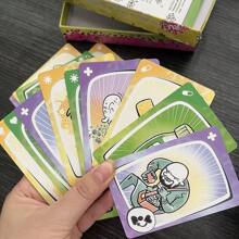 1pc Card Game - Spanish, English, And French Family Party Board Game For Halloween, Christmas Gift, Interactive Tabletop Game School Supplies, Back To School