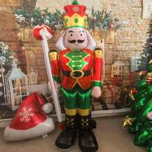 1pc Oversized Freestanding Lollipop Shaped Aluminum Foil Balloon With Nutcracker Soldier Design - Standing Candy Nut Soldier - View 12