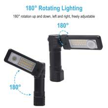 多功能COB磁吸汽车维修工作灯，LED红色警示灯，强光手电筒，双光源照明，广角旋转，可用作头灯，Type-C快速充电接口，强磁吸附，户外防水，便携式工作灯 - 白光 - 查看 6