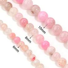 1 pièce de perles d'agate rose poussiéreux naturel, 6 mm/8 mm/10 mm style vintage à la mode fait main pour le DIY, convient pour les bracelets, colliers, bijoux, pendentifs, décorations, accessoires