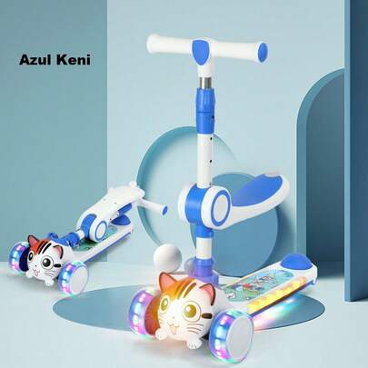 Scooter de diseño de dibujos animados, coche giratorio, coche oscilante, plegable con un solo botón