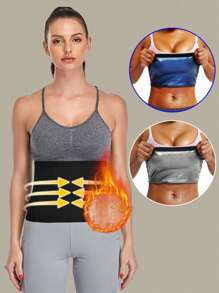 1 pieza Conjunto de sauna para hombres y mujeres Faja reductora de cintura para mujeres Banda de sudoración adecuada para faja abdominal y faja para la parte inferior del abdomen Cinturón de ejercicio adecuado para entrenamiento en el hogar, deportes y caminata